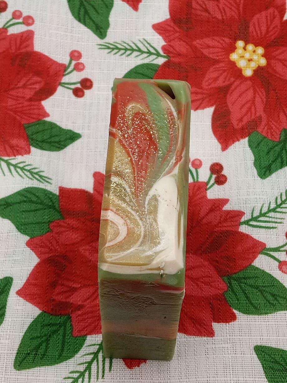 Christmas Wreath Goat Milk Soap: Holiday Artisan Soap